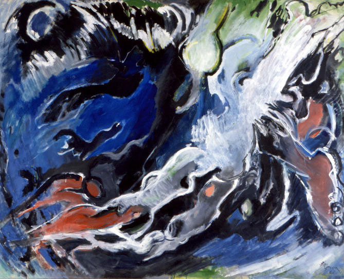 plongeur vague bleue